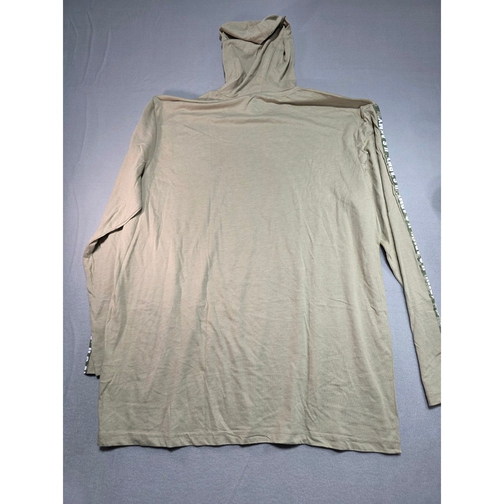 US Army Mens 2XL Tan Lightweight Hoodie Long Sleeve Camo Tape Logo Shirt NWT - Picture 7 of 7